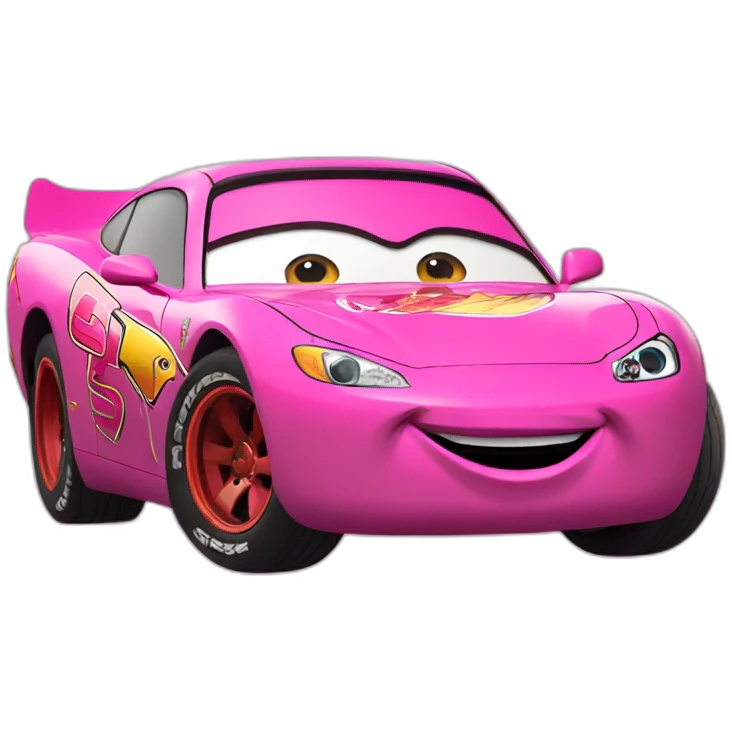 Flash McQueen in pink emoji