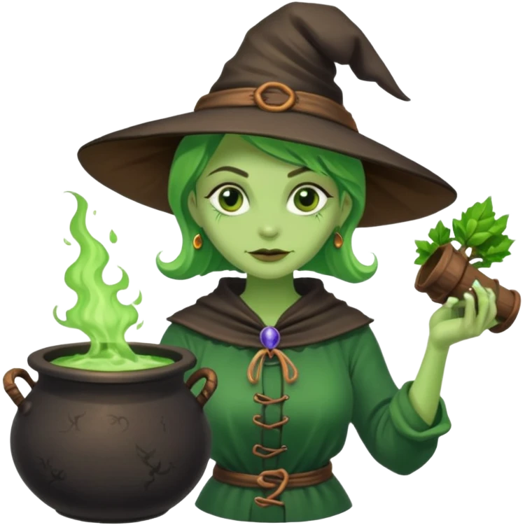 green witch cooking potion emoji