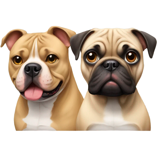 Pitbull and pug  emoji
