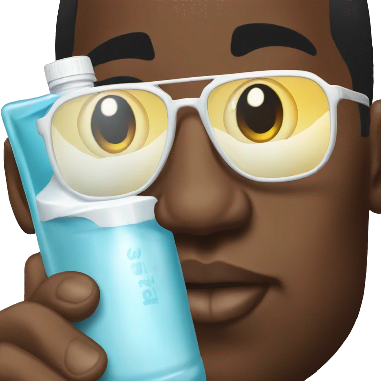 P Diddy wearing sunglasses holding baby oil emoji