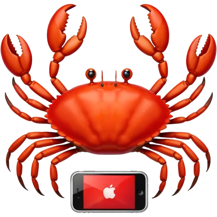 Crab with a iPhone emoji
