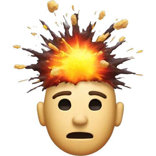 Create a brain with an explosion above the head. emoji