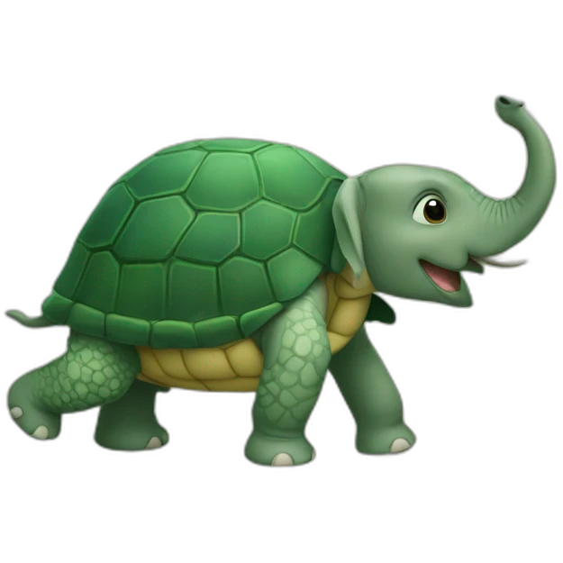 Tortue sur éléphant emoji