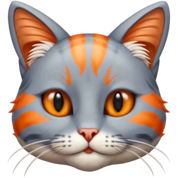 Half Shrimp Half Cat - gray and orange cat head and shrimp body named Trippi Troppi emoji