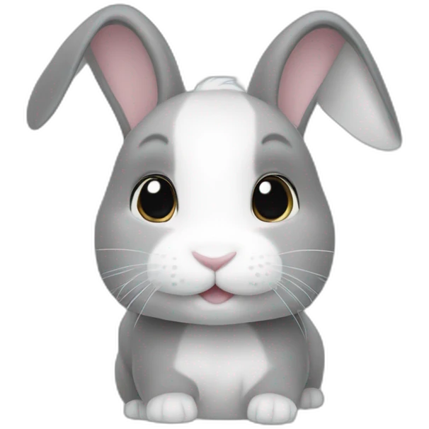 Minilop grey and white bunny emoji