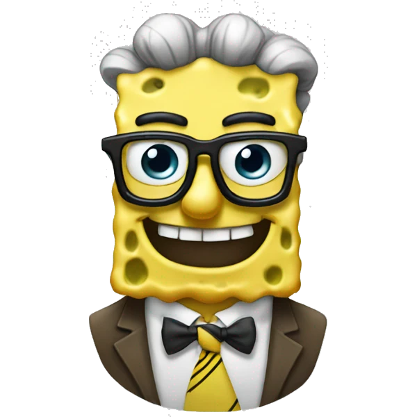 spongebob with nerd glasses emoji