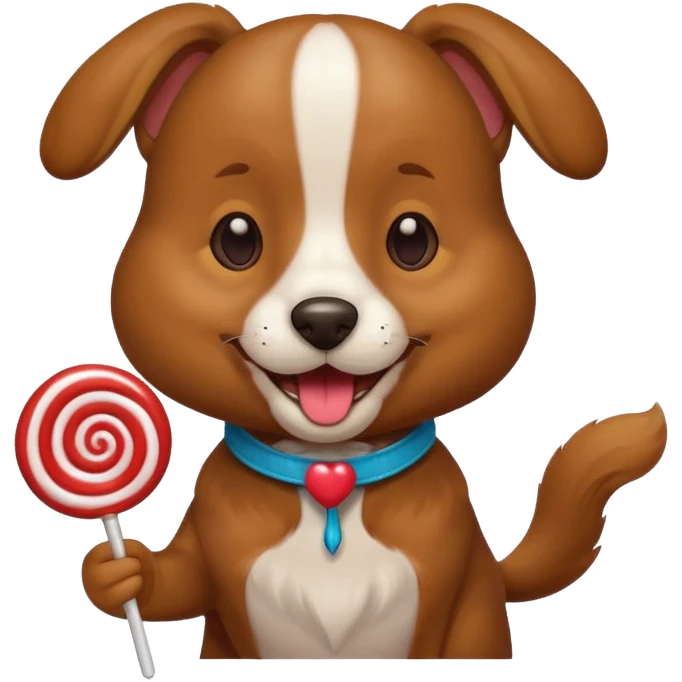 Dog holding a lollipop  emoji