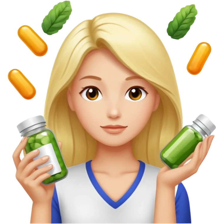 Hair and skin beauty with biotin, zinc and vitamins. emoji