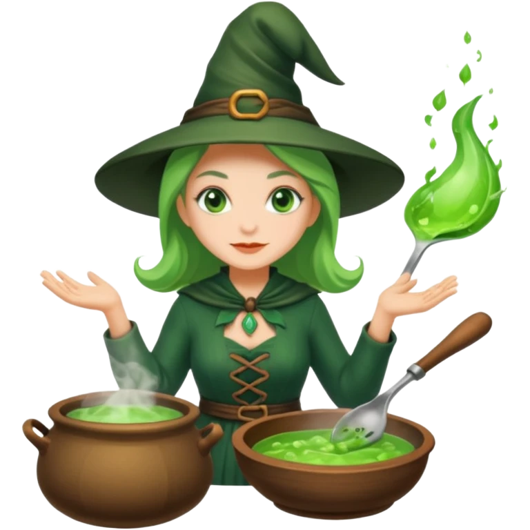 green witch cooking potion emoji