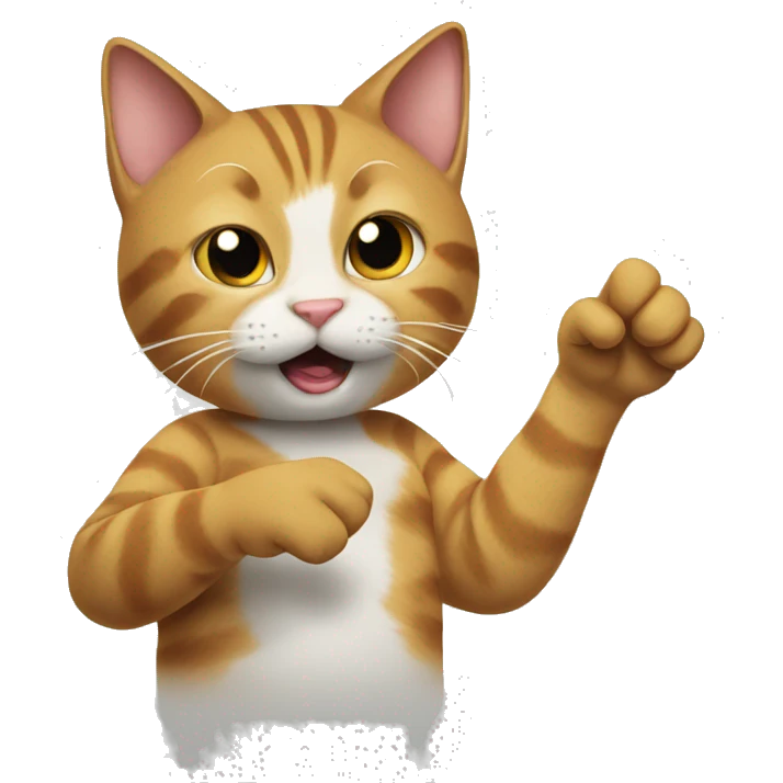 Cat flipping off emoji