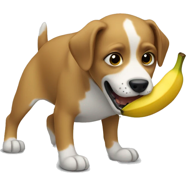 dog eating a banana emoji