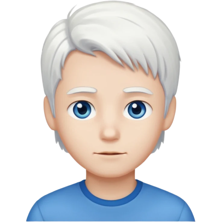 pure white hair, cute Boy emoji