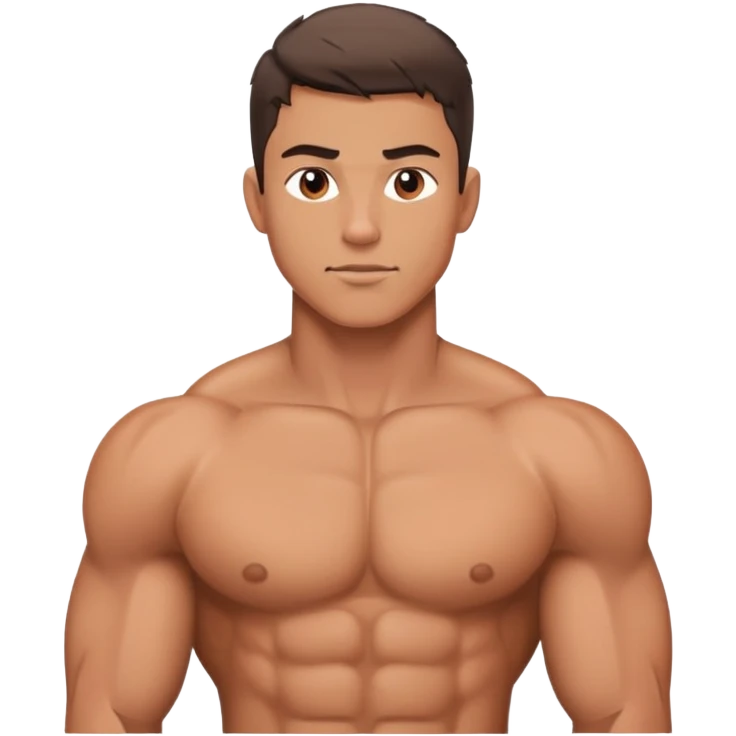 muscular young man's shoulder, shirtless emoji