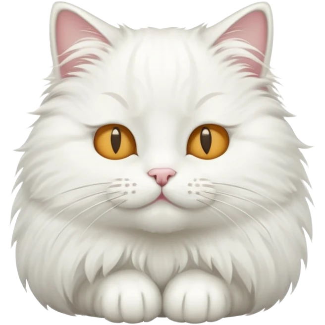 A white cat sitting with eyes closed emoji