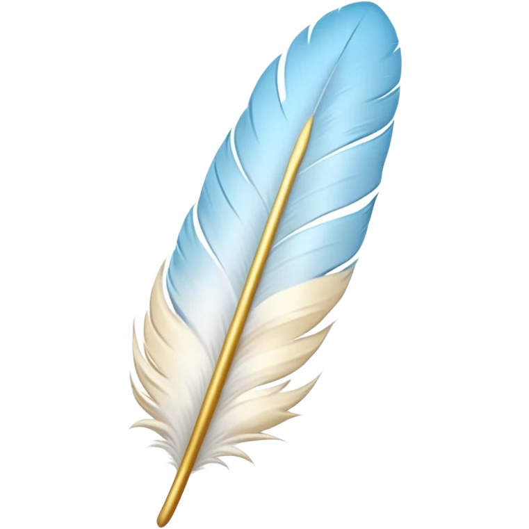 gold and white feather with hints of baby blue emoji