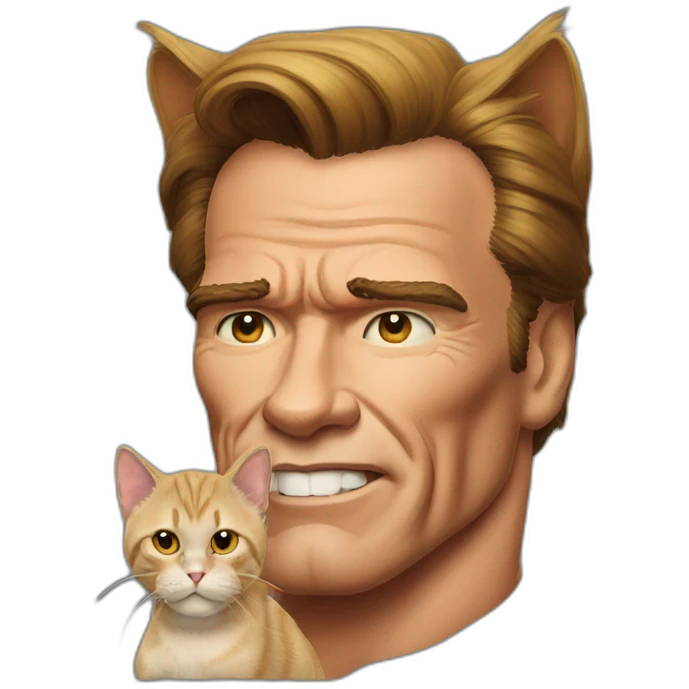 Arnold Schwarzenegger as a cat emoji