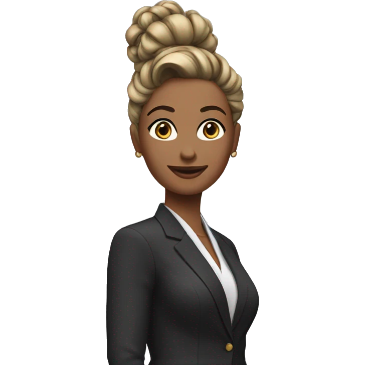 woman executive updo hair emoji
