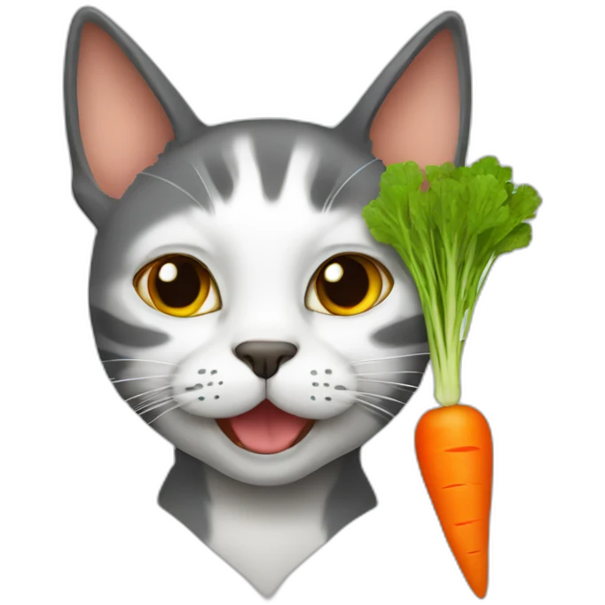 Cat with carrot face emoji