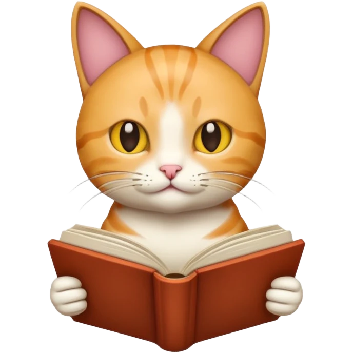 Cat reading book emoji