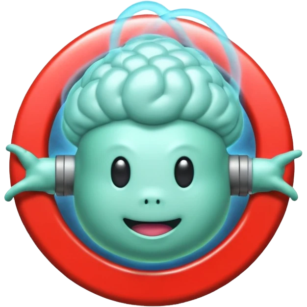 brain with a "Ghostbusters"-style circle around it with a line over it emoji