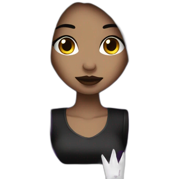 Queen gothic girl long dark black and purple hair emoji
