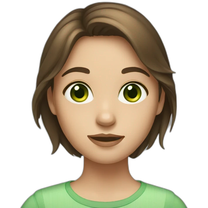 Girl with brown hair and green eyes emoji