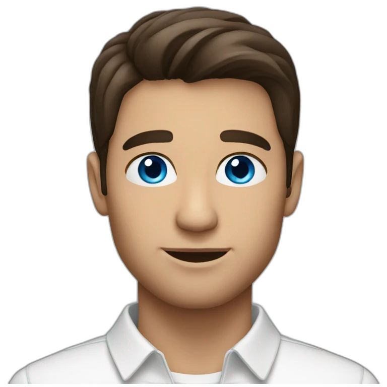 Brunette man blue eyes emoji