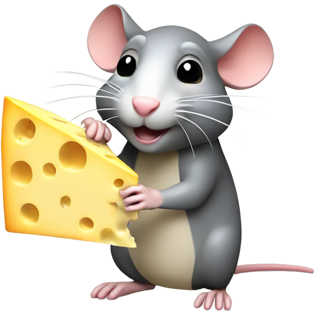 Rat sniffing cheese 3D emoji