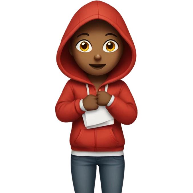 Girl in red hoodie  emoji