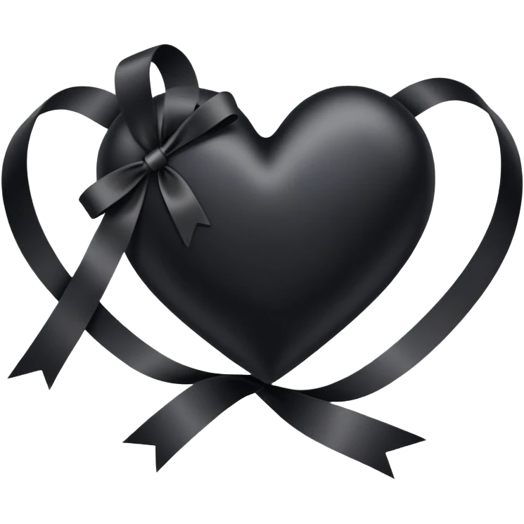 black heart with black ribbon emoji
