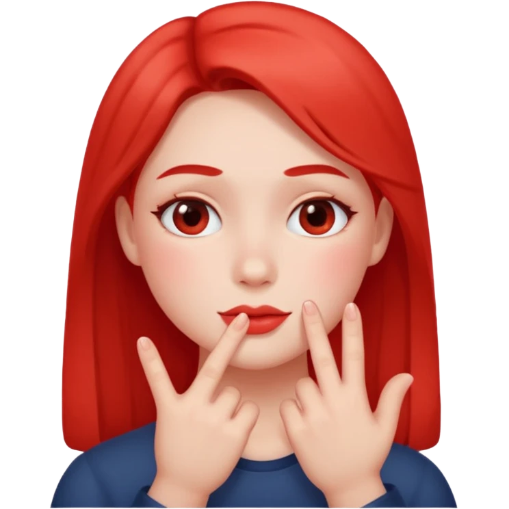 blushing with fingers emoji