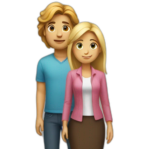 lady standing behind guy emoji