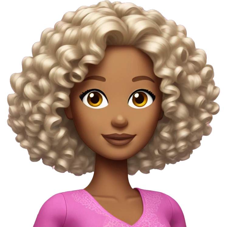 Barbie with curly hair  emoji