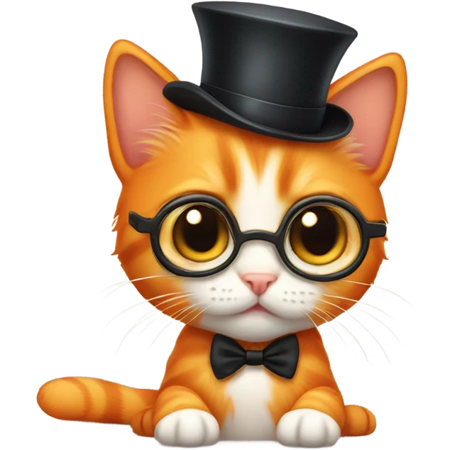 Orange kitten with a monocle emoji