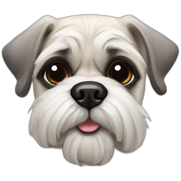 pug x schnauzer with white furr emoji