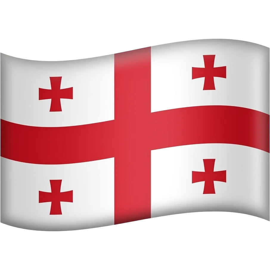 Classic republic Georgia's flag emoji but the middle big cross having gold outline but inside the flag emoji