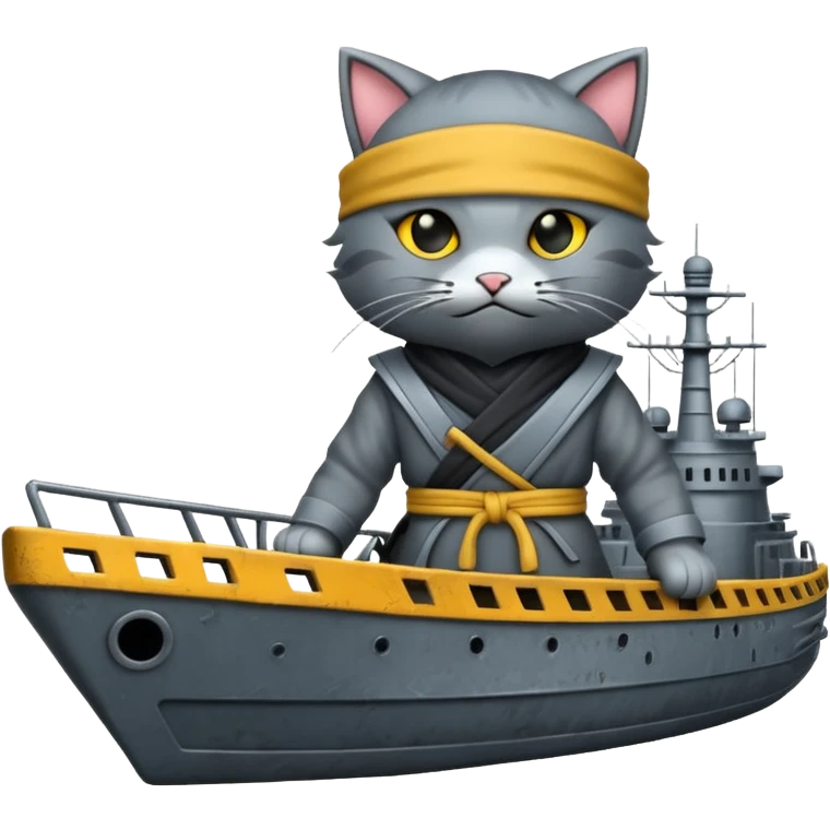Ninja cat on warship emoji