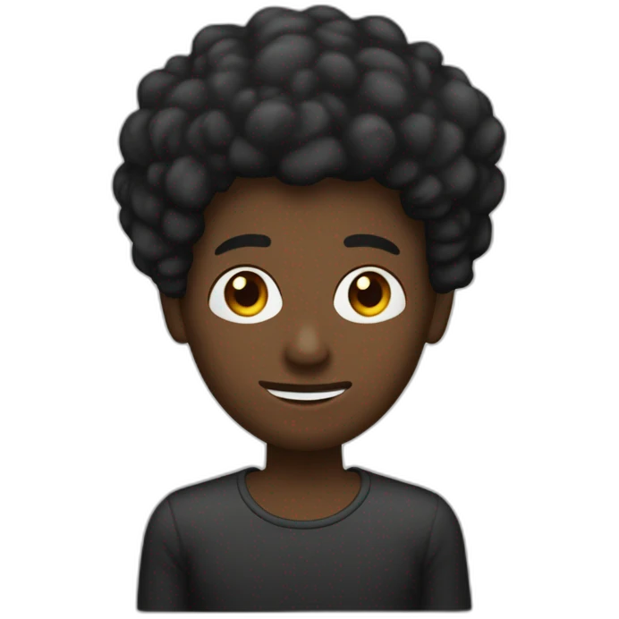 Un homme noir avec un petit bouc et une coupe afro embrasse sur la bouche un homme blanc avec des cheveux mi-longs bruns emoji