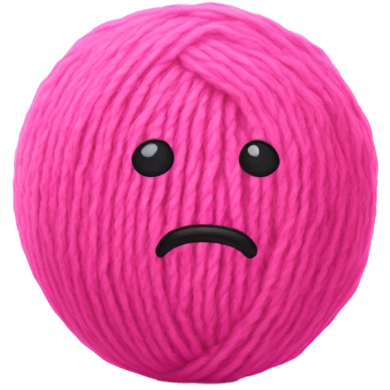 a ball of wool without a face in pink  emoji