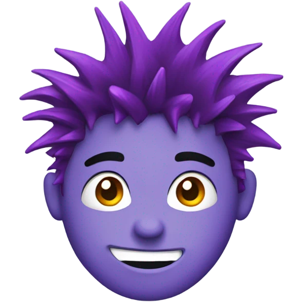 Messy, spiky purple hair emoji for a male character emoji