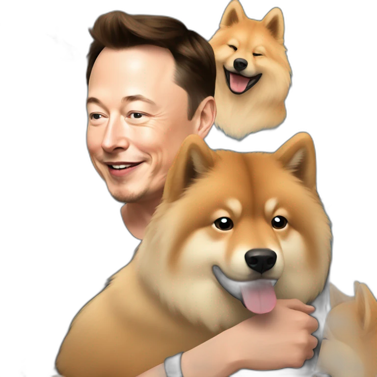 elon musk petting a eurasier emoji