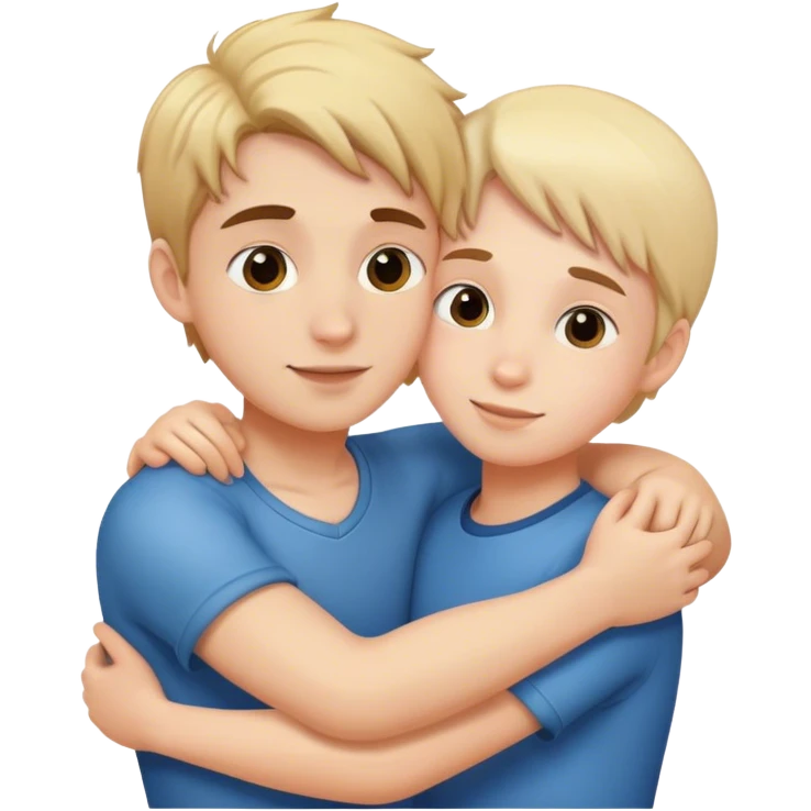 Девочка с мальчиком обнимаются emoji