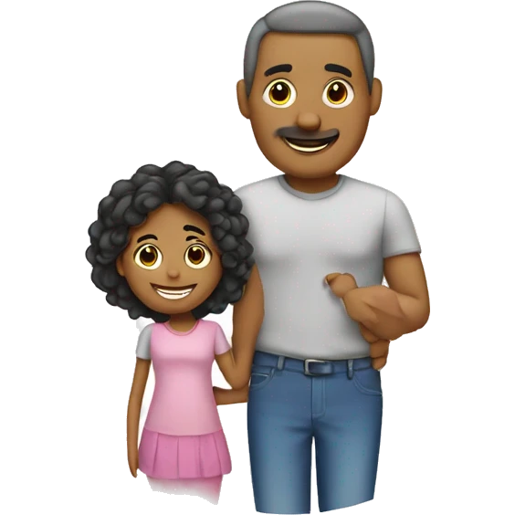 Dad mom daughter  emoji
