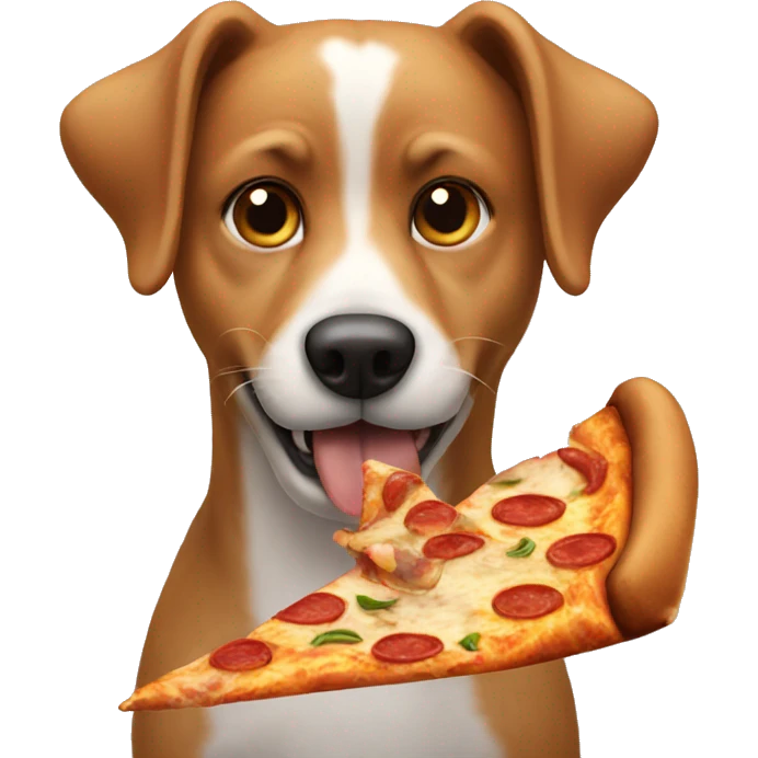 dog eating pizza emoji
