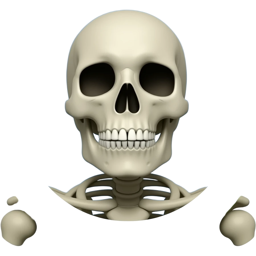 One skeleton head and shoulder with a circle and stripe symbol over it emoji