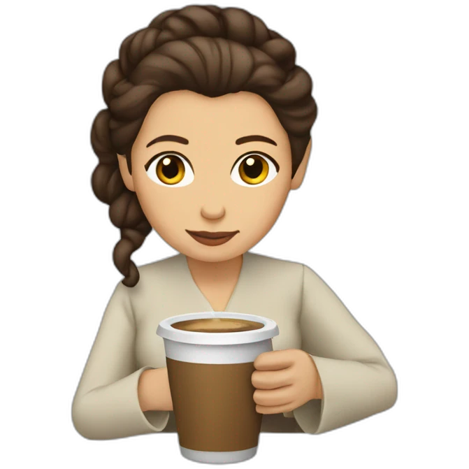 Leia drink coffee emoji