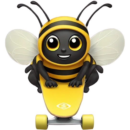 bumble cute bee skate boarding  emoji