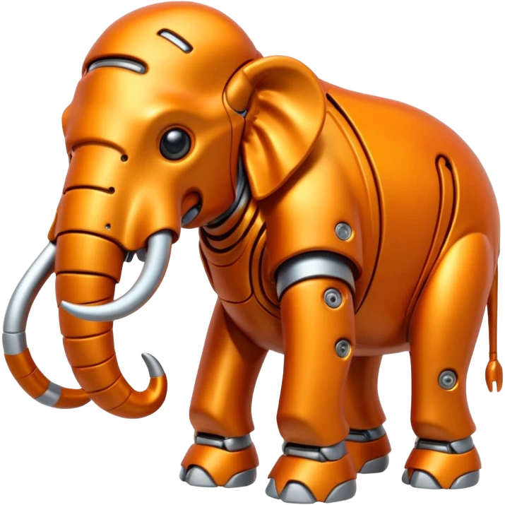 Little completely orange mammouth cyborg emoji