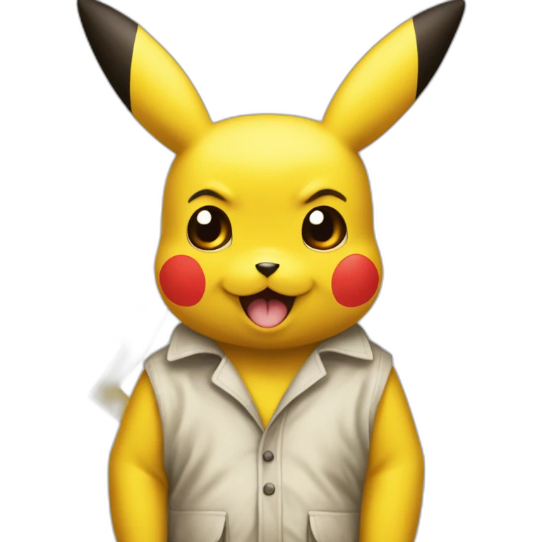 Pikachu mélangé à Gérard de pardieu emoji