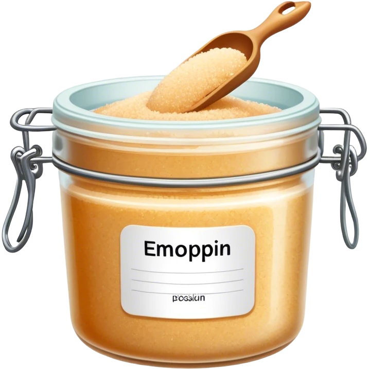 body scrub pot with label emoji